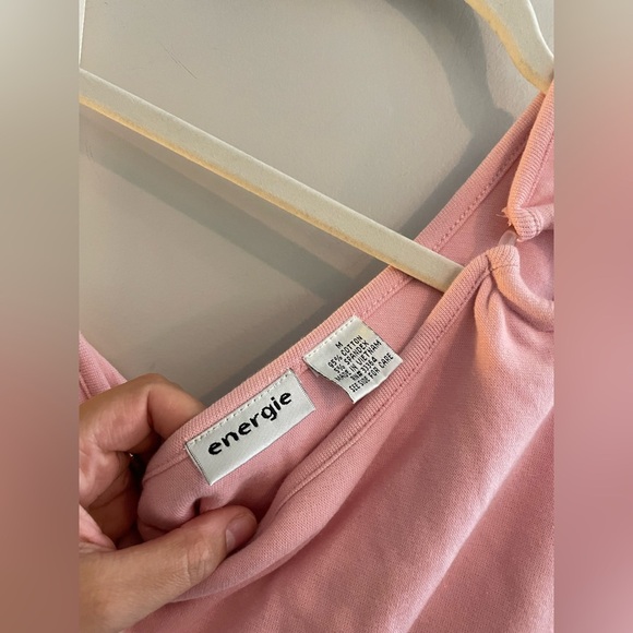 Vintage Energie Light Pink One Shoulder Tank with Built In Bra - Picture 3 of 4